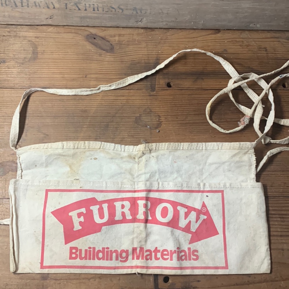 Vintage Furrow Building Materials Canvas Nail Pouch Apron